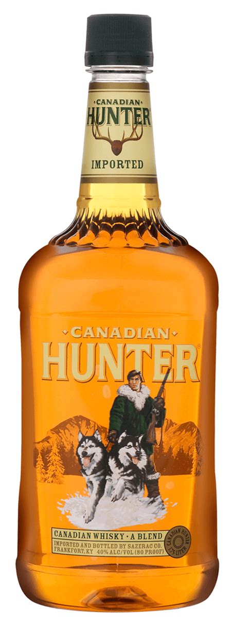 Canadian hunter whiskey. Review 2: Canadian Hunter Whiskey. We've all heard the old saying: diamonds are a girl's best friend. That being said, whiskey is a man's best friend. Whiskey embodies everything about being a man; just tasting it reminds me of camping, rock shows, and football games. Real men drink whiskey. 