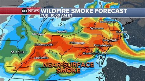 Canadian wildfire smoke map and forecast