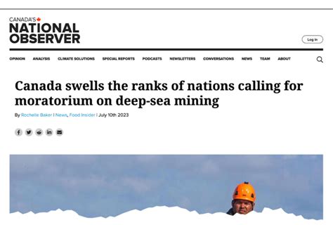 Canadians Call for a Moratorium on Deep Seabed Mining