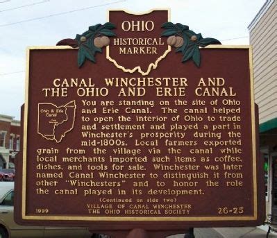 Canal Winchester and the Ohio and Erie Canal Historical Marker