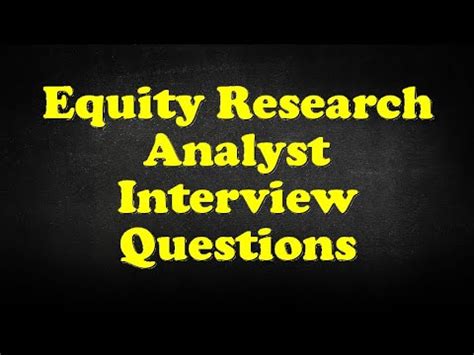 Canalyst Equity Research Associate Interview Questions