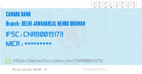 Canara Bank Delhi Jawaharlal Nehru Bhawan Branch IFSC Code