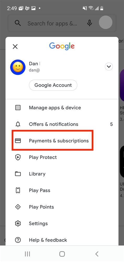 Cancel subscription google play.  Select "Subscriptions" in the...