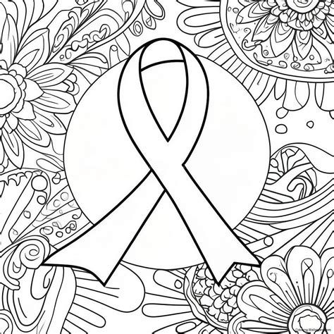 Cancer Ribbon Coloring Shee