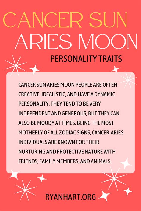 Cancer sun aries rising. Sep 13, 2022 · Aries Rising. Aries is a very strong Rising sign. If you were born with Aries Rising, you are adventurous and pioneering. You like to take on the role of a leader, even if the leadership is in a small area. For example, in your friendships you are the one who tries to dictate where you will meet, what restaurant or movie you will go to. 