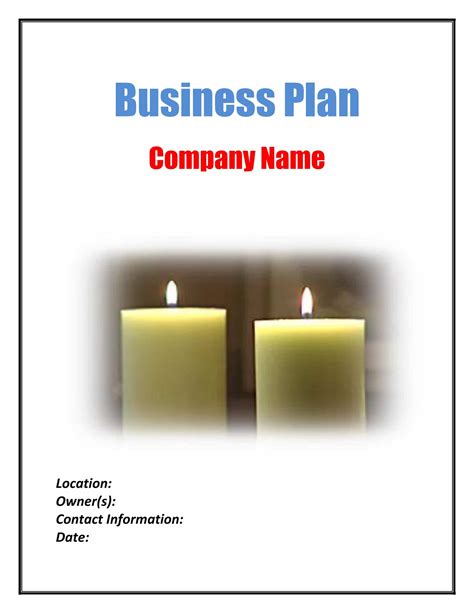 Candle Business Plan Template
