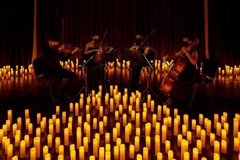 Candle light concerts. Candlelight: A Tribute to Coldplay. New! 20 Jul. From $34.00. Enjoy themed classical concerts with Candlelight this Spring. Let yourself be surprised by astonishing melodies in awesome venues, surrounded by thousands of candles. 