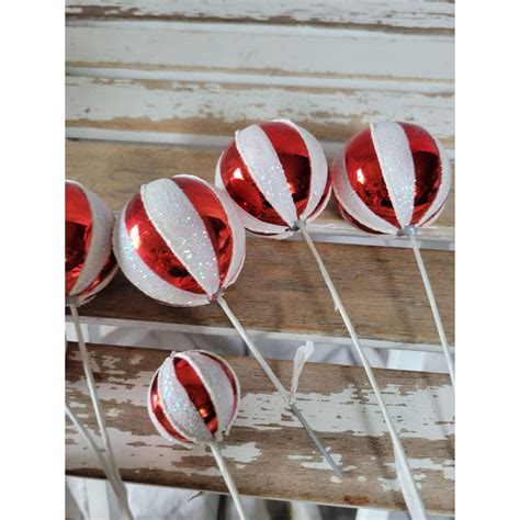 Candy Cane Balls - Etsy