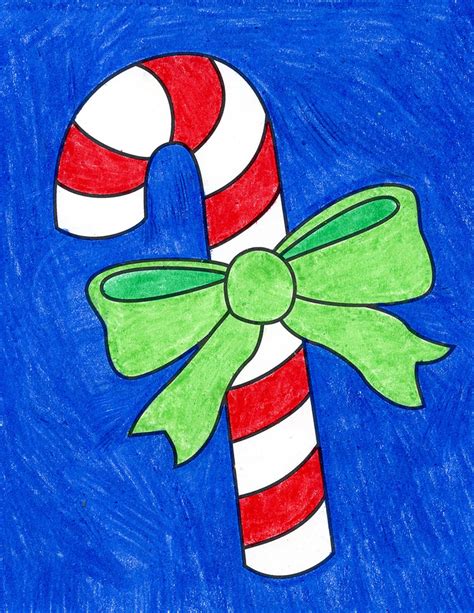 Candy Cane Drawing How To Draw A Candy Cane Step By Step