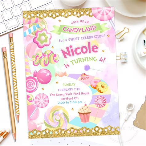 Candyland Party Invitations & Invitation Templates Zazzle