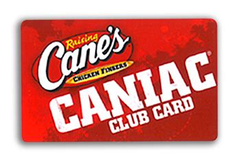 Caniac club card number. Caniac Club Terms Published as of 06/30/2022 The Raising Cane’s Chicken Fingers® Caniac® Club (“Caniac Club” or “Club”) is sponsored by Raising Cane’s Restaurants, LLC (“Raising Cane’s,” “Sponsor,” “we,” “us,” or “our”), and is a free customer appreciation program that has been developed to provide eligible customers who register for the Club (each a ... 