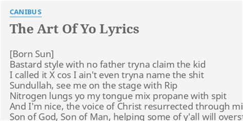 Canibus – The Art of Yo Lyrics Genius Lyrics