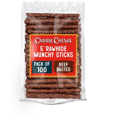 Canine Chews 5" Munchie Rawhide Sticks for Small Dogs Munchy …