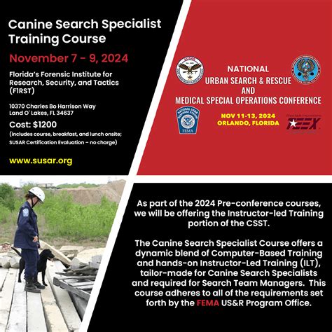 Canine Search Specialist – Computer-Based Training TEEX.ORG