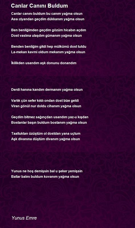 Canlar Cananı Buldum.