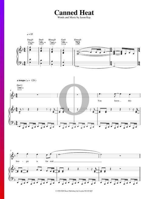 Canned Heat Sheet Music (Piano, Voice, Guitar) - OKTAV