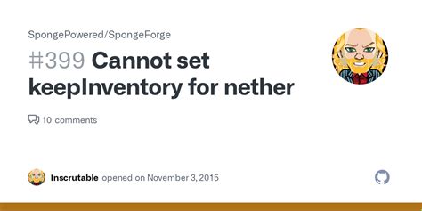 Cannot Set Keepinventory For Nether Issue 399 Spongepowered Spongeforge Github