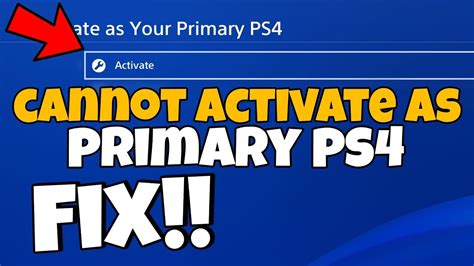 After noticing my Ps4 was not activated as my primar