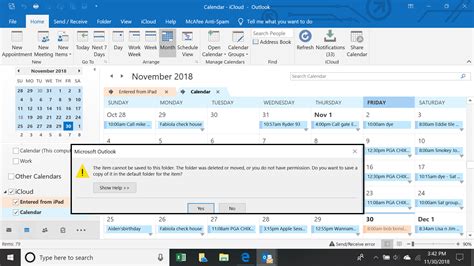 Cannot delete or edit a recurring iCloud calendar event on my PC which