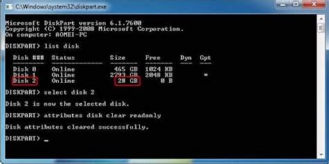 Cannot format sd card.  Try removing write protection, using Command Prompt, D...