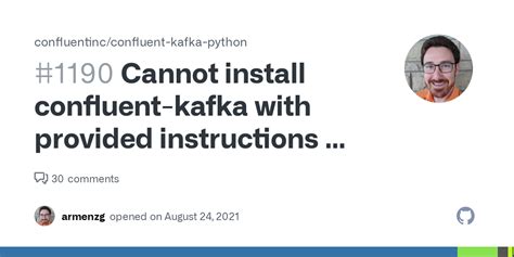 Cannot install confluent-kafka #805 - Github