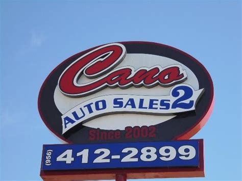 See more of Cano Auto Sales 2 on Facebook. Log In. Forgot account? or. Create new account. Not now. Related Pages. Black Diamond Auto Werkz. Auto Detailing Service. Cuevas Auto Sales. Car dealership. Gillman Chevrolet Harlingen. Automotive Repair Shop. Autovalley Motors. Cars. Super Tejano 102.1. Radio station. Gamas Autosales. …. 