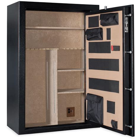 Series The Cannon TS5940-60 64-Gun Safe was designed with maximum protection in mind. Fire rated for 60 minutes at 1200 degrees and made of solid steel, the TS5940-60 is equipped with 10 1.25” diameter locking bolts and a hardened steel locking plate. . 