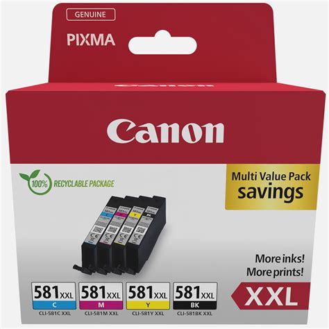 Canon CLI-581XXL BK/C/M/Y High Yield Ink Cartridge …