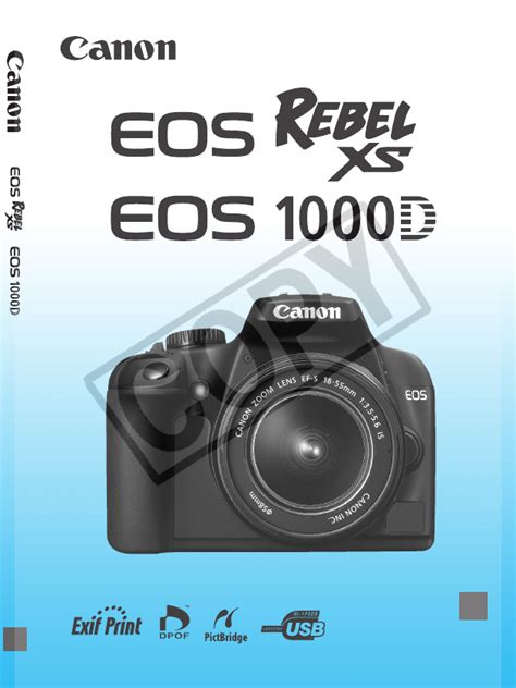 Canon EOS 1000D User manual User guide Manualzz.
