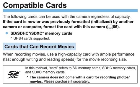 Canon EOS 200D Mark II Memory Card Recommendations.
