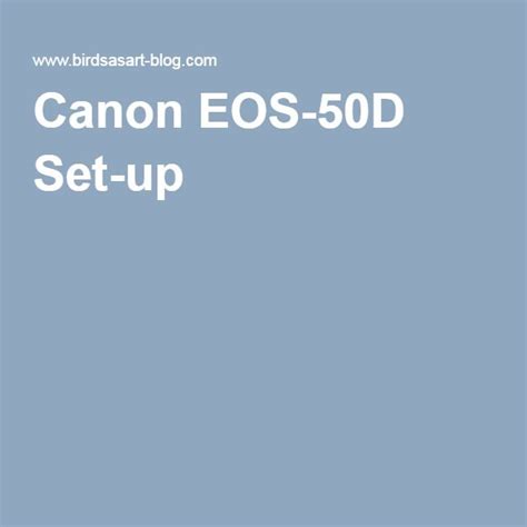 Canon EOS-50D Set-up « Arthur Morris/BIRDS AS ART