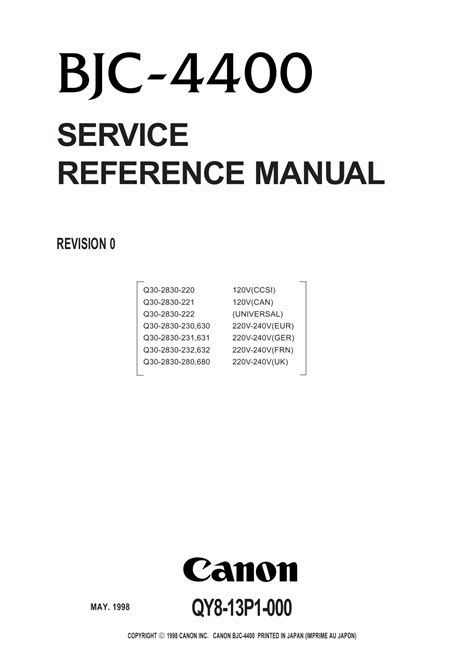 Canon bjc 4400 bjc4400 printer service manual. - Vento zip r3i roller full service reparaturanleitung 2004 2009.