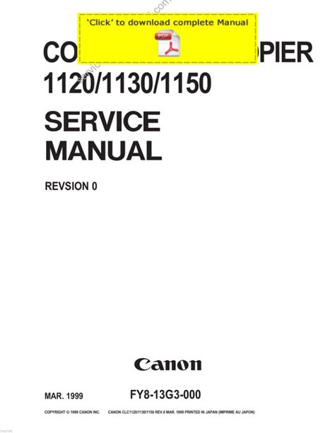 Canon clc 1100 1120 1130 1140 1150 1160 and 1180 copier service manual. - Manuale di programmazione del sistema nec sl1000.