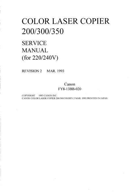 Canon clc200 300 350 service manual. - Manual for tag heuer professional 200.