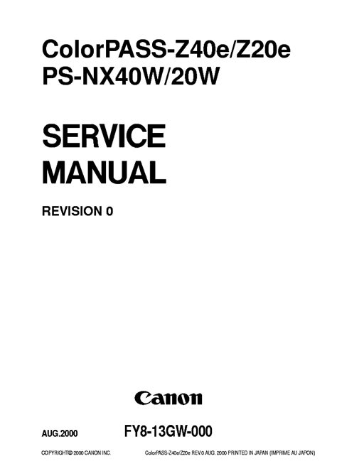 Canon colorpass z90 60 ps nx90 60 parts service manual. - Osha compliance manual for automotive repair shops.