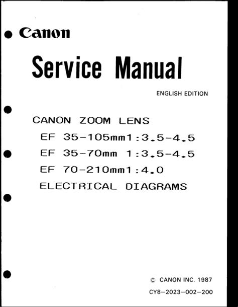 Canon ef e f camera repair manual. - Lab manual experiments in electricity for use with lab volt.