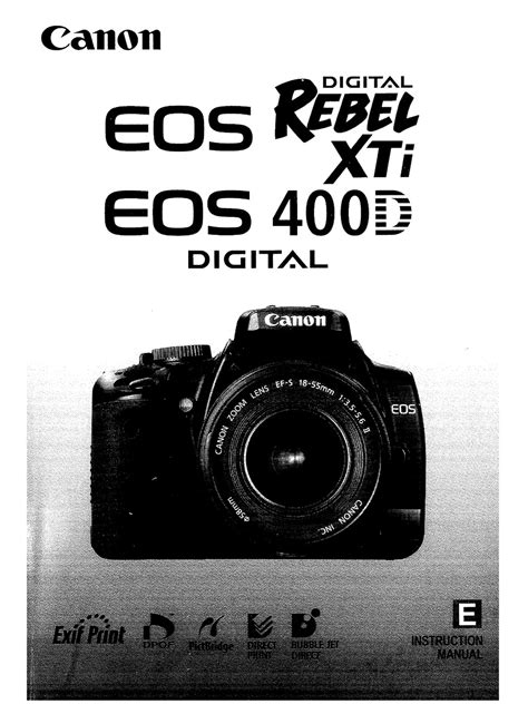 Canon eos digital rebel xti 400d instruction manual genuine canon manual. - Der ölbau in palästina zur zeit der misnah.
