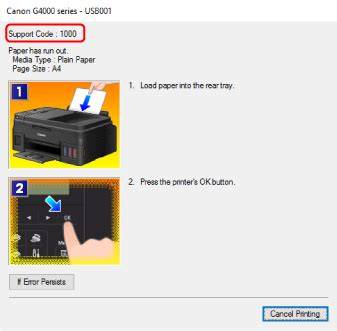 Canon g4010 error 1700.  In the case of warnings or errors caused by remaining ink le...