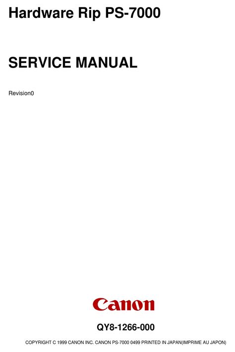 Canon hardware rip ps 7000 service handbuch. - Manuale di servizio di opel frontera.