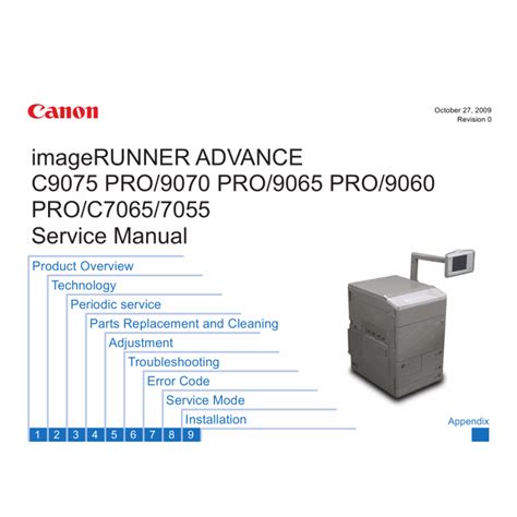 Canon imagerunner advance c9075 c9070 c9065 c9060 c7065 c7055 series service manual parts catalog. - Manuale di riparazione per officina asia rocsta.