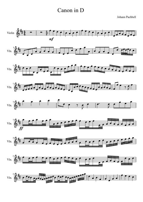 Canon in D Violin