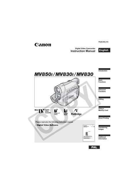 Canon mv850i e mv830i e service manual. - Health herald digital therapy machine 2010 manual.