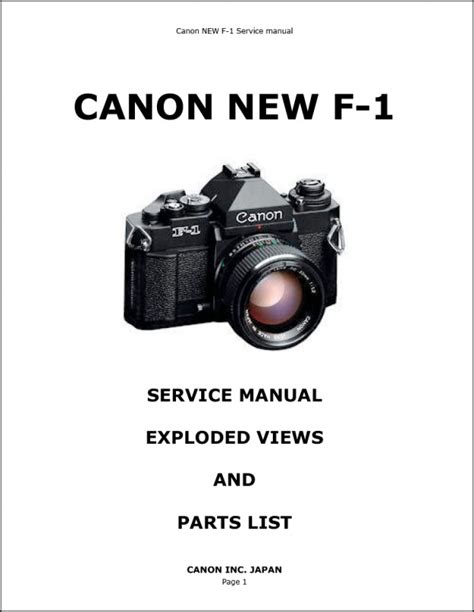 Canon new f 1 f 1n servizio fotocamera manuale parti proprietario 7 manuali f1 f1n 1 istante. - Acgih industrial ventilation manual free download.