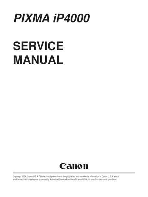 Canon pixma ip4000 printer service and repair manual. - Manuale di servizio toshiba tv gratuito.
