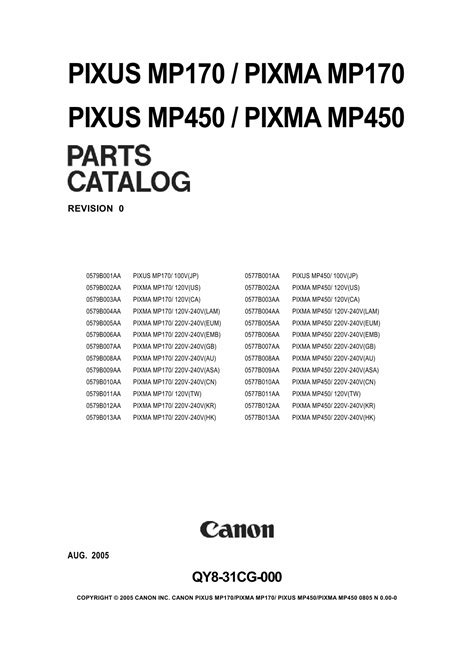 Canon pixma mp170 mp450 service manual parts catalog. - Où c'est qu'elle est ma gang?.