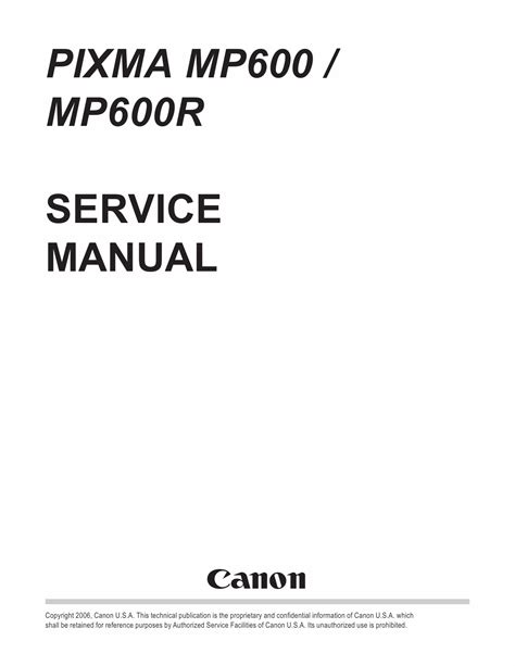 Canon pixma mp600 and mp600r service and repair manual. - 1972 árvore genealógica da família milward..
