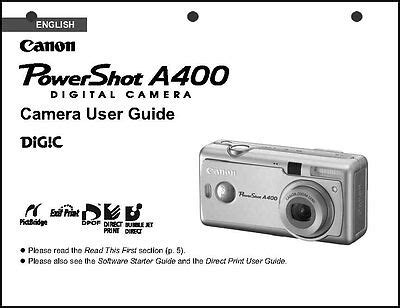 Canon powershot a400 digital camera manual. - Dar y la guía de estudio del lanzador de lanza.