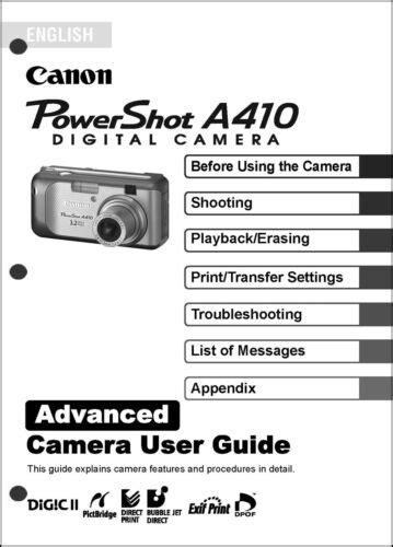 Canon powershot a410 digital camera manual. - Owners manual for dell latitude d630.