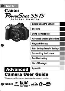 Canon powershot s5 is user guide. - Governo delle tecnologie, efficienza e creatività.