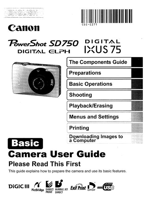 Canon powershot sd750 digital elph manual. - No quiero ir a la cama.